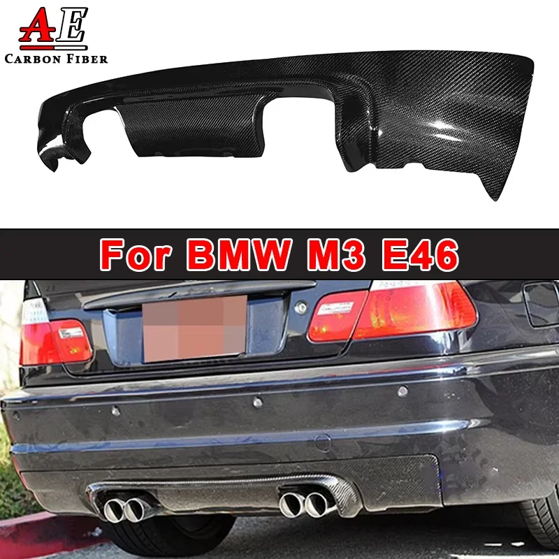 For BMW M3 E46 2002-2006 Rear Bumper Diffuser Splitter Lip Spoiler Carbon Fiber Rear Bumper Protection Guard Body Kit