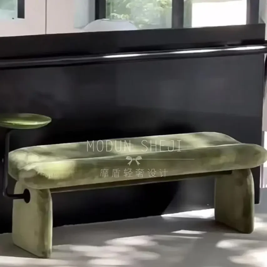 

Nordic simple modern bedside stool household shoe change, clothing room cloakroom, dark green bedside bench