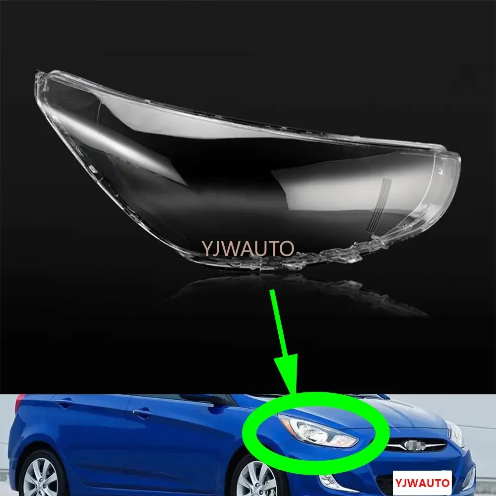 

For Hyundai Accent 2011 2012 2013 2014 Headlamp Cover Car Headlight Lens Glass Replacement Front Lampshade Glass Auto Shell