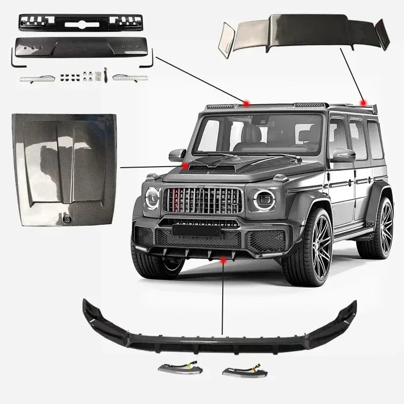 2019-2022 الترقية إلى B- style Car Wide Auto Kit G CLASS W464 G63 طقم هيكل من ألياف الكربون مصدات السيارة