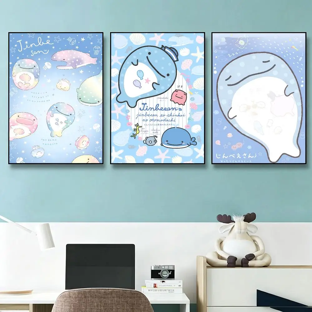 Character Jinbe SanS Poster HD Poster Print Fresh Style Self-Adhesive Waterproof Wall Decal Living Room Bedroom Home