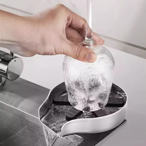 Imagen 2 del producto Lavadora de tazas giratoria automática de cocina, lavadora de tazas para lavabo de verduras de acero inoxidable 304