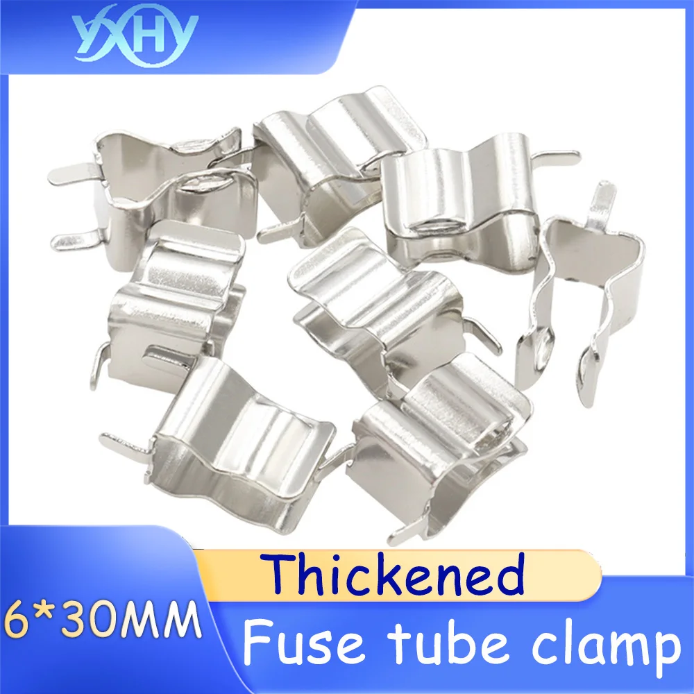 Thickened straight plug fuse clip socket 6*30mm, fuse clip seat sheet, special socket for fuse tube