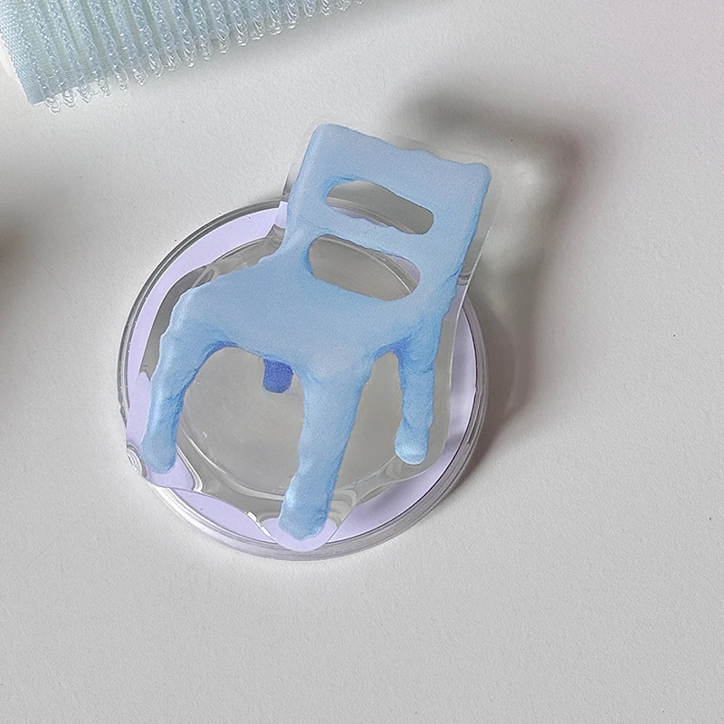

Korean Cute Cartoon Blue Chair Magnetic Holder Grip Tok Griptok Phone Stand Holder Support For iPhone For Pad Magsafe Smart Tok