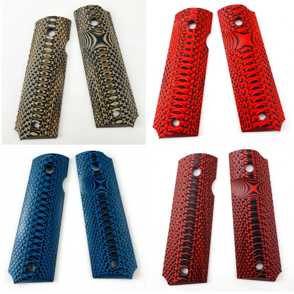 1 Pair G10 Composite Material 1911 Grips Handle Fisheye pattern Patches Shank Scales DIY Making Modify Repair Accessories