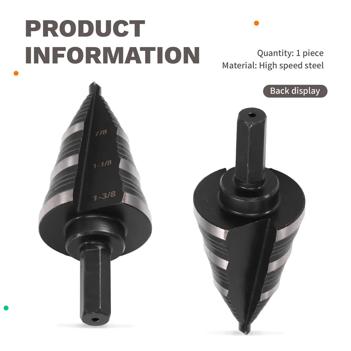 DT38 High-Speed Steel Inch Step Drill, 3/8