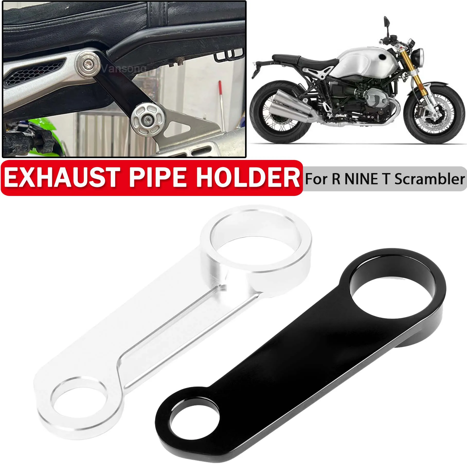 

Motorcycle High Exhaust Pipe Holder For BMW R Nine T R9T RNineT Scrambler CNC Aluminum Exhaust System Connecting Fixed Bracket