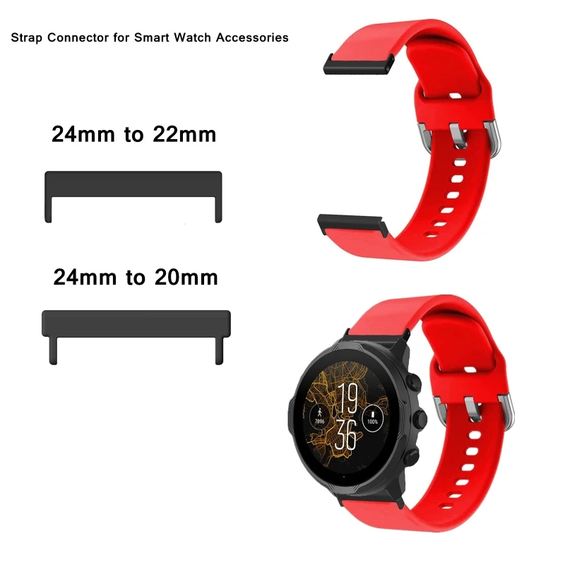 24mm do 22mm 24mm-20mm złącze do paska zegarka złącza pasek do smartwatcha akcesoria do Suunto7/9/D5i 1 para