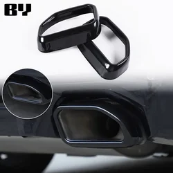 Stainless Steel Black for BMW X3 G01 X4 G02 2022-2024 Car Four-out Tail Throat Muffler Exhaust Pipe Trim Cover Accessories