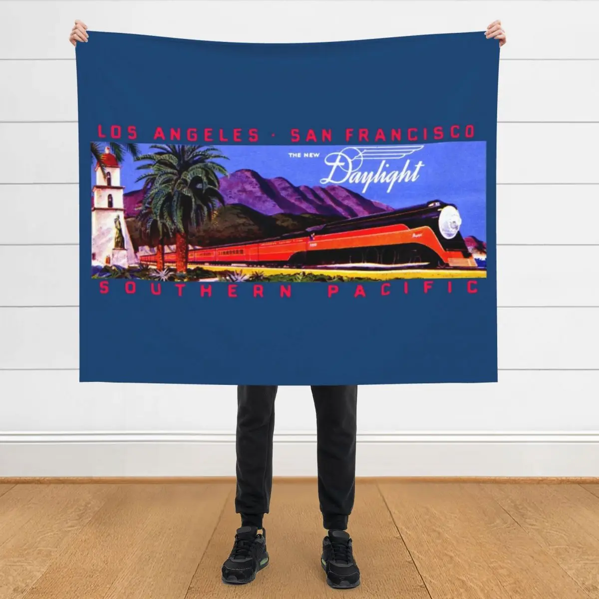 

1930s Daylight Railroad Train Throw Blanket Soft Beds halloween Flannel Fabric Blankets