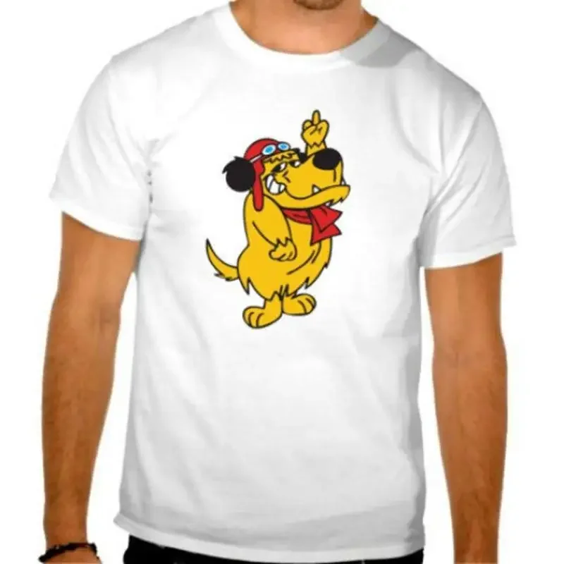 Mutley Wacky Races Cheeky Middle Finger Fun White T Shirt