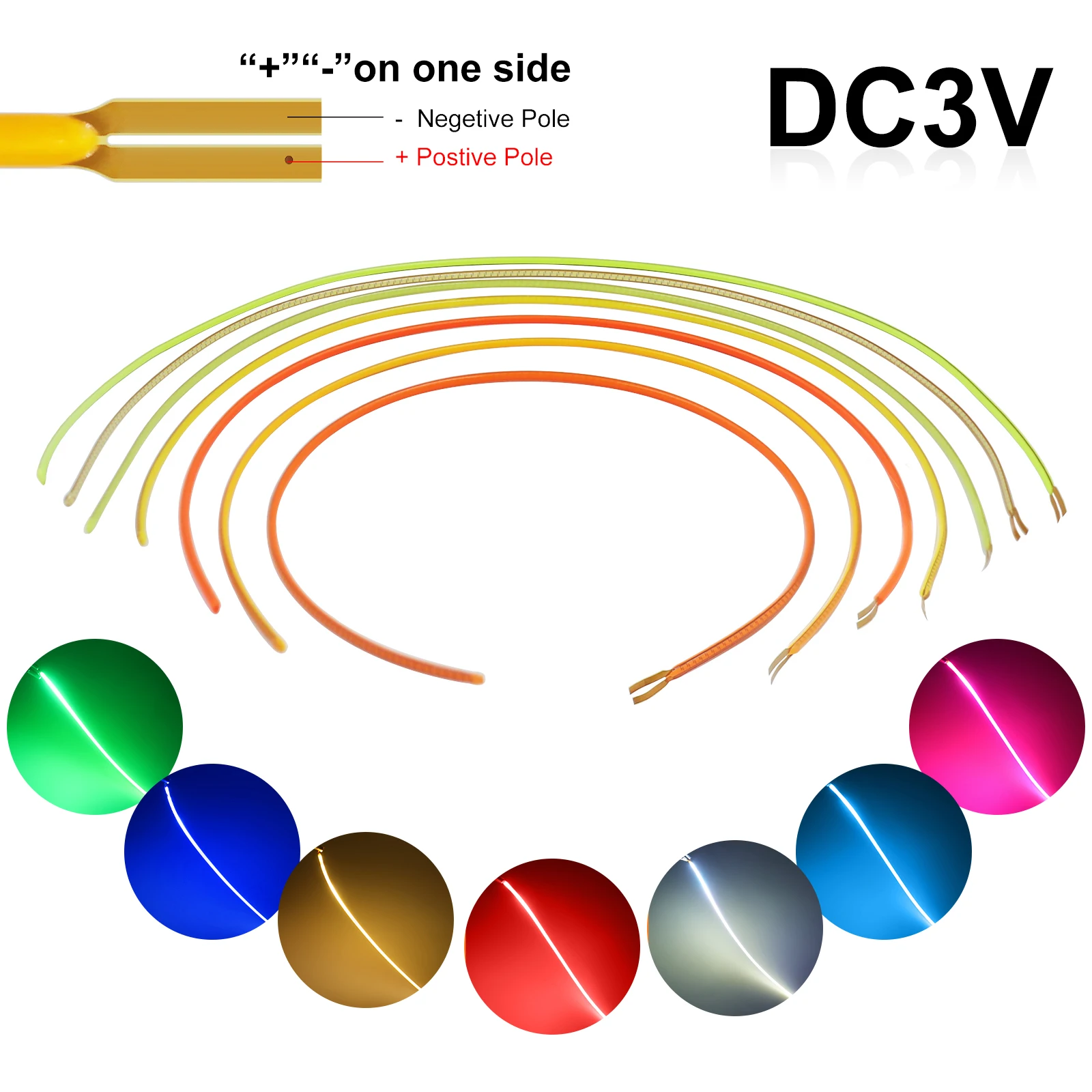 DC 3V Free Cut COB LED Flexible Filament 25mm 80mm 128mm 190mm 300mm Retro Edison Bulb Lamp Parts LED Diode Light Strip Decor