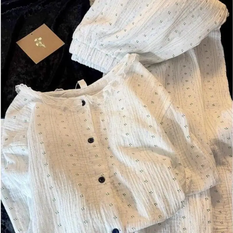 

Милая одежда для сна с цветочным принтом для женщин на весну и осень, модный повседневный сексуальный пижамный комплект в стиле аниме с длинными рукавами, высококачественный комплект