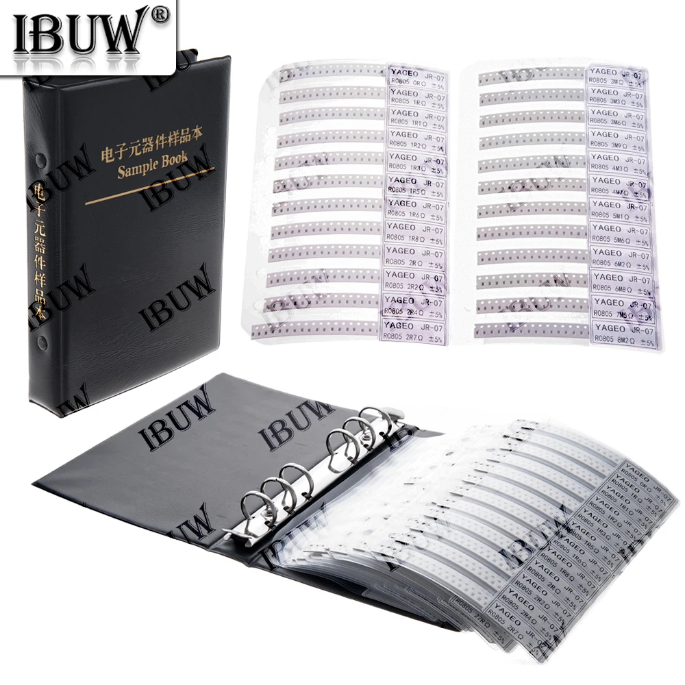 0201 0402 0603 0805 1206 5% Resistor Kit Smd Book  Chip Resistor Assortment Kit FR-07 SMT 170 Values 0R-10M Smd Sample Book