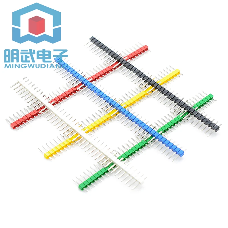 Color Pin Header 2.54 Pitch 1*40P Single Row Pin Single Row Straight Pin green/white/red/blue/yellow/black
