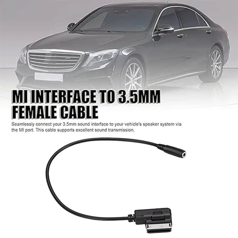 Female 3.5MM Audio Jack To AMI Media AUX IN Interface Cable Adaptor For Volkswagen For Audi For Bentley AMI Socket