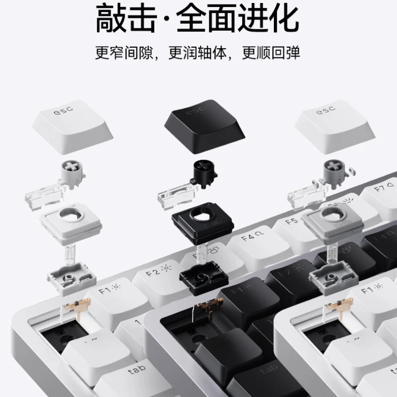 

FLOW2 OE928 Kailh Low Axis Mechanical Keyboard Custom Tri-mode Wireless Bluetooth 2.4G Office Mute Aluminum Hot-swap RGB Teclado