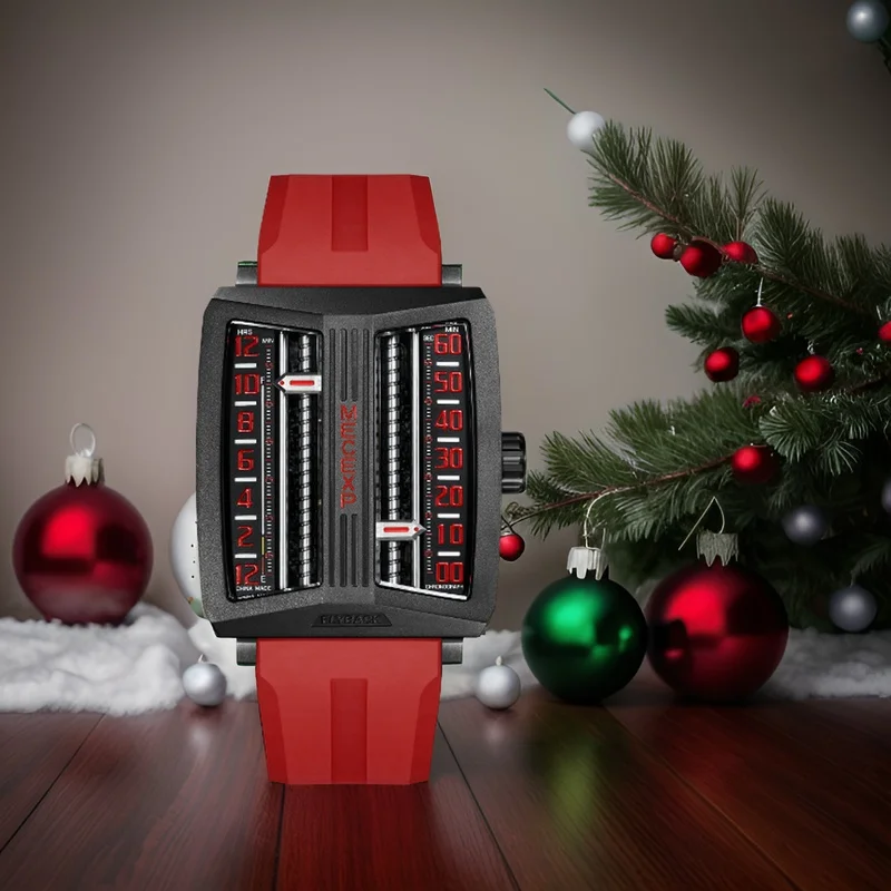 MECEXP MS1001 Christmas Special Edition Mechanical Male Luxury Wrist Watch Waterproof Sapphire Crystal Dial Window Luminous