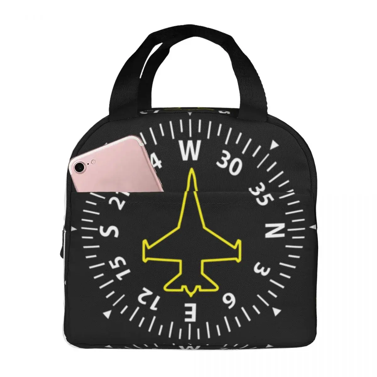 Digital Flight Instruments Fighter Pilot Portable Lunch Box Women Leakproof Cooler Thermal Food Insulated Lunch Bag For Office