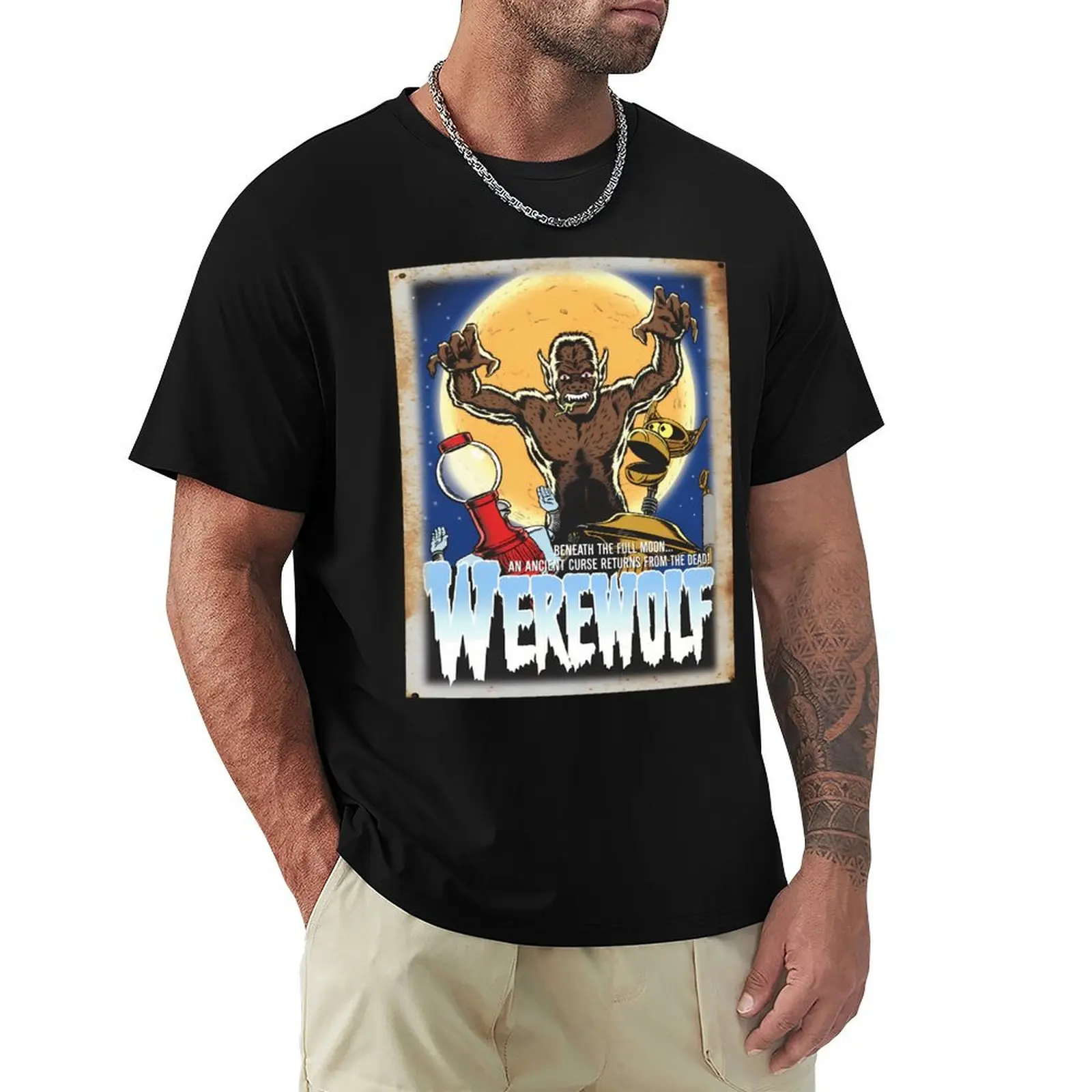 Mystery Science Rusty Barn Sign 3000 - Werewolf T-Shirt Daily Work Short Sleeve Top