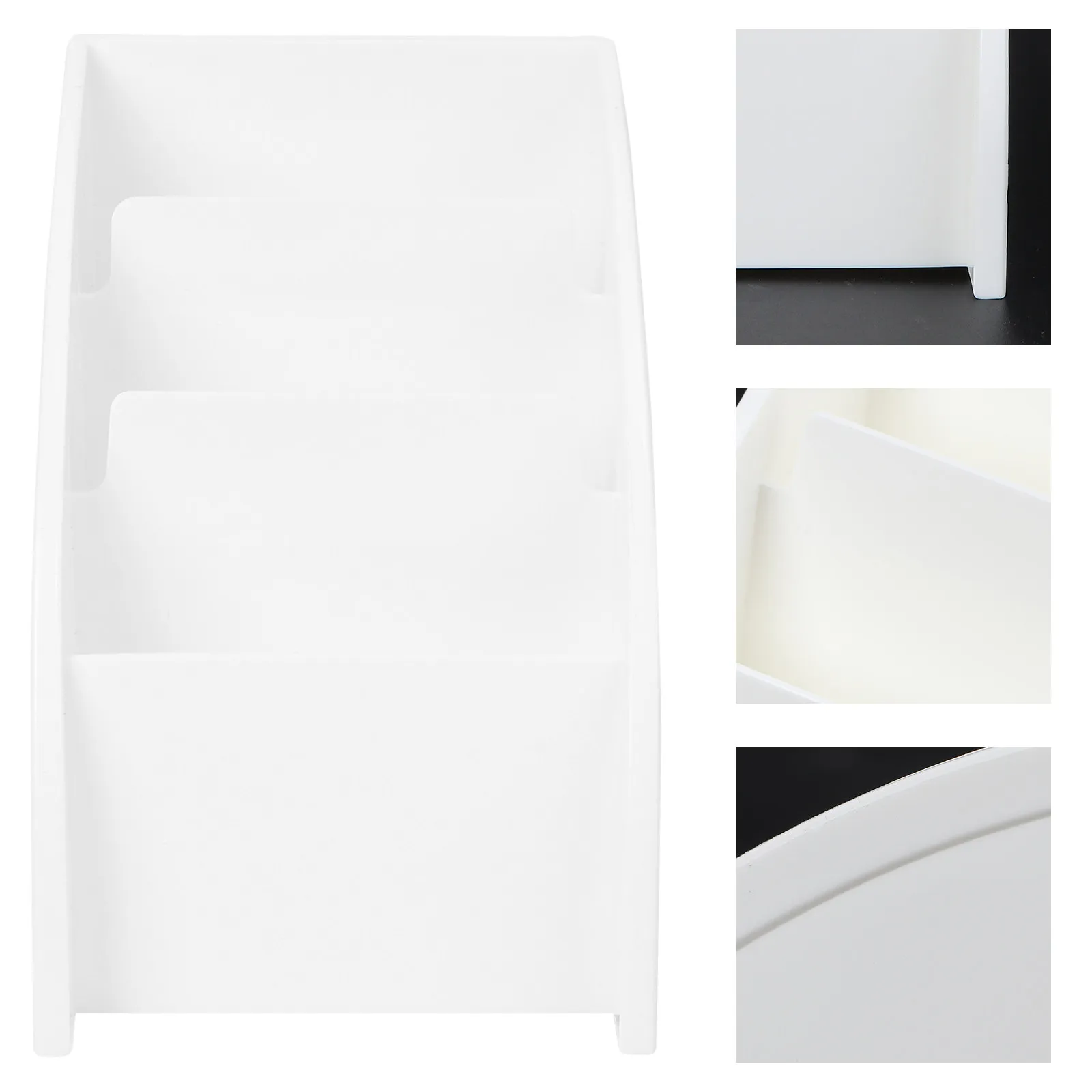 

Plastic Desktop Storage Case White Multipurpose Organizer Perfect for Remote Control Phone Stationery Living Room Desk Storage