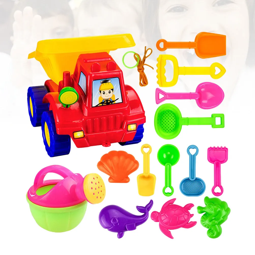 14Pcs Children Beach Set Premium Plastic Sand Tools Promote Creativity Imagination Socialization Children Beach Toy