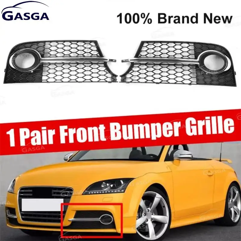 

Для Audi TT MK2 S-LINE 8J0807681K/8K0807681H Черный передний бампер, крышка противотуманной фары, левая и правая решетка, крышка противотуманной фары