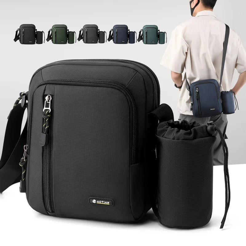 

New Brief Quality Shoulder Bags Men Blue Messenger Multilayers Minimalism Style Crossbody Bags Multifunction 2023 Business Men