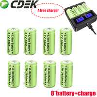 Lithium battery CR123A 16340 CR17345 16340 cr123a 3v/3.7v rechargeable Batteries for Gas meter Wireless Door Alarm