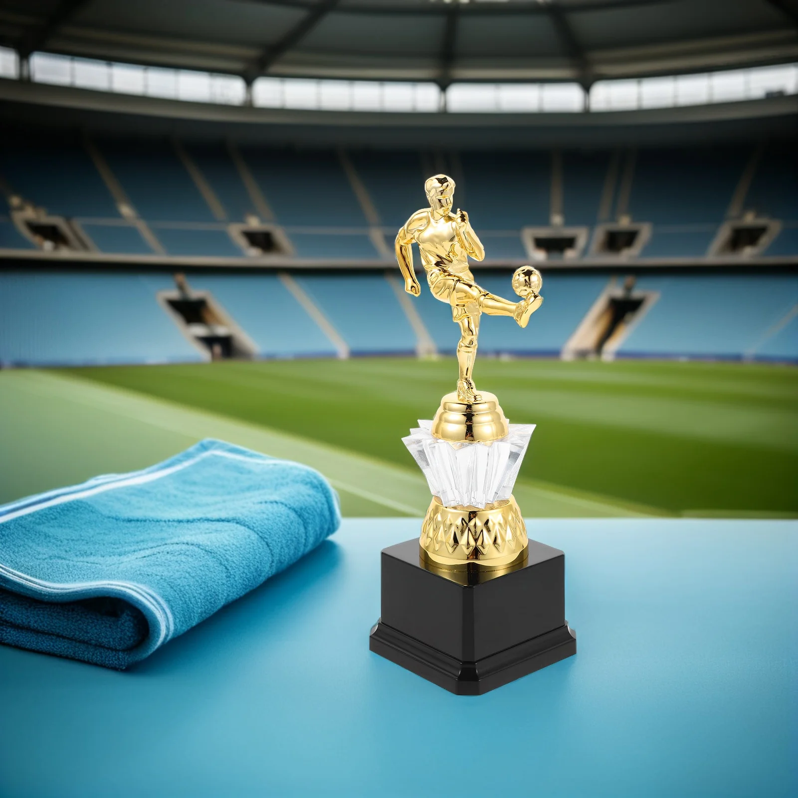 Золотой футбольный трофей, легкий пластик, маленькая футбольная награда, чемпионат на память, молодежная лига, награда за распознавание футбола