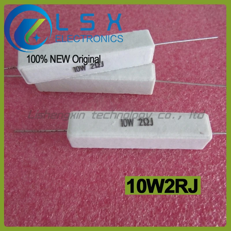 10pcs 10W2RJ 10W2R 2 ohms 2ohm 5% axial ceramic cement resistor copper foot New and Original