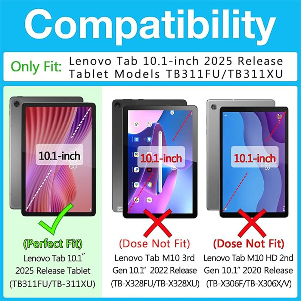 Case for Lenovo Tab 10.1 Inch 2025 TB311FU/TB311XU, Smart Cover for Lenovo Tab 10.1