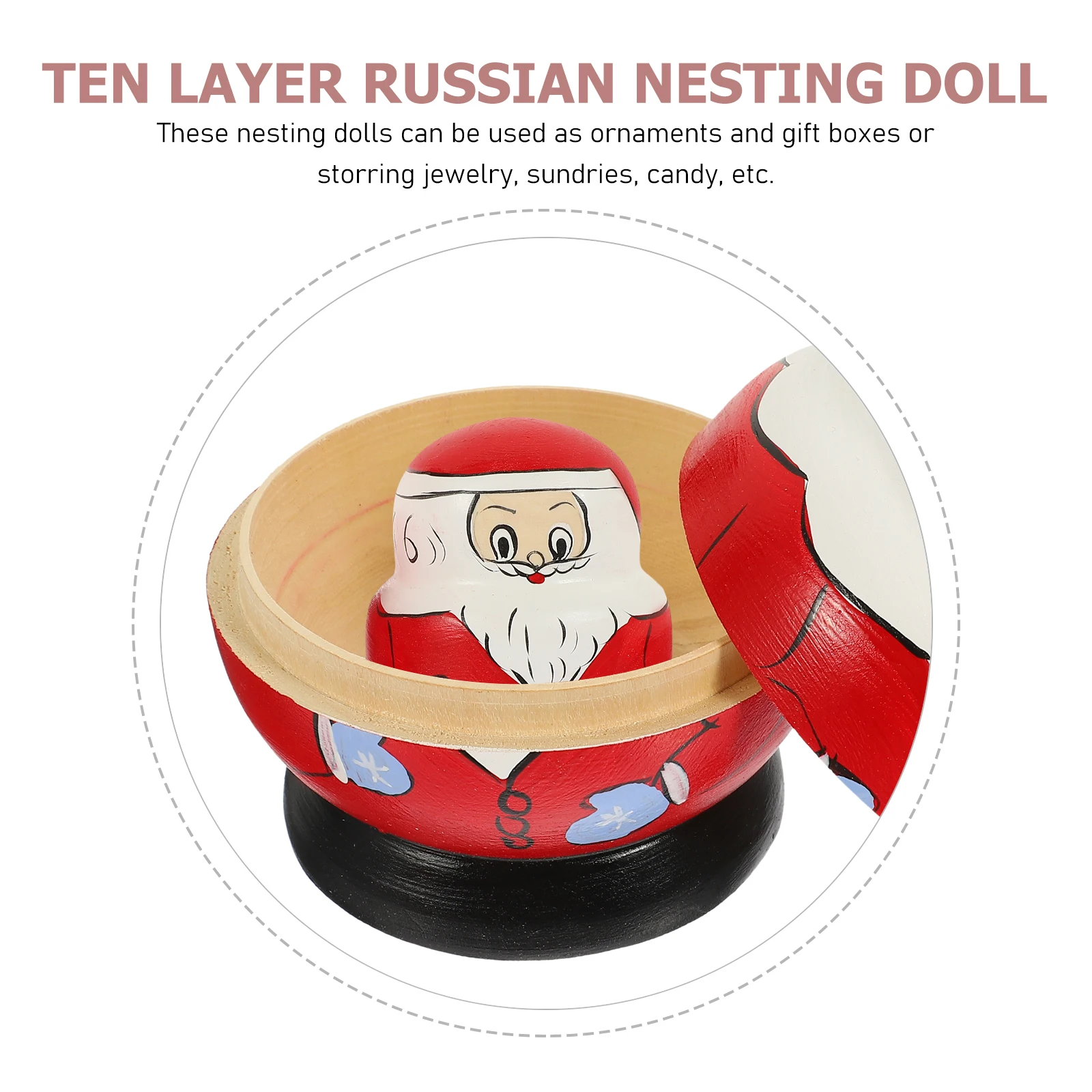 

10 Pcs Matryoshka Russian Stacking Toys Household Chick Cartoon Nesting Wooden