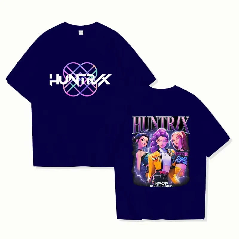 تيشيرتات عصرية KPop Demon Hunters Huntrix للنساء 2025 تيشيرتات بأكمام قصيرة ونمط الفيلم Y2K ملابس علوية كبيرة الحجم للشارع