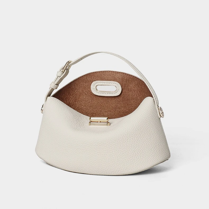 Women's Convertible Crossbody Bag with Top Grain Leather Adjustable Shoulder Strap Minimalist Versatile Daily