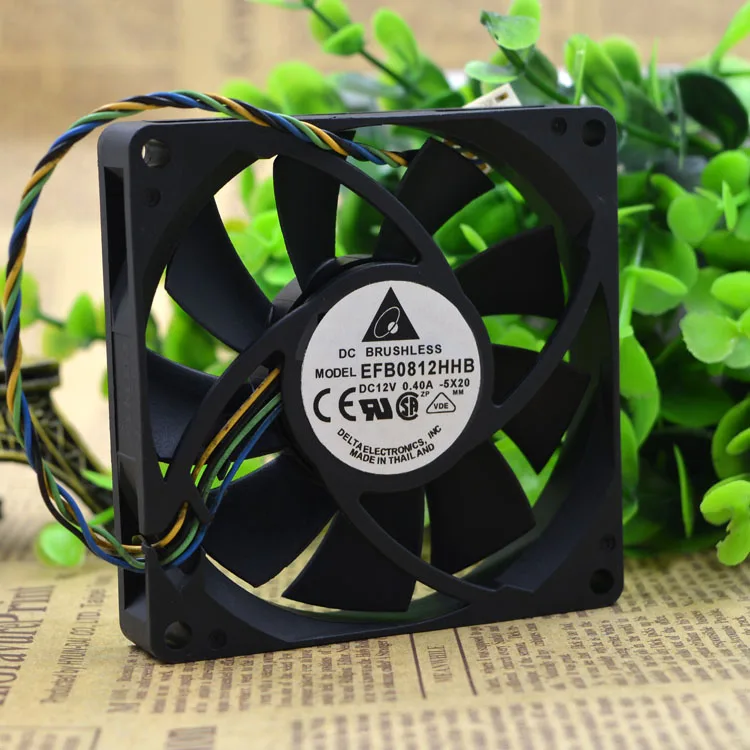 Imagem -03 - Pwm Ventilador para Delta Efb0812hhb 8cm 80*80*15 mm 8015 12v 0.4a Dissipador de Calor Cpu Cooler de Computador 10 Pcs 80 mm