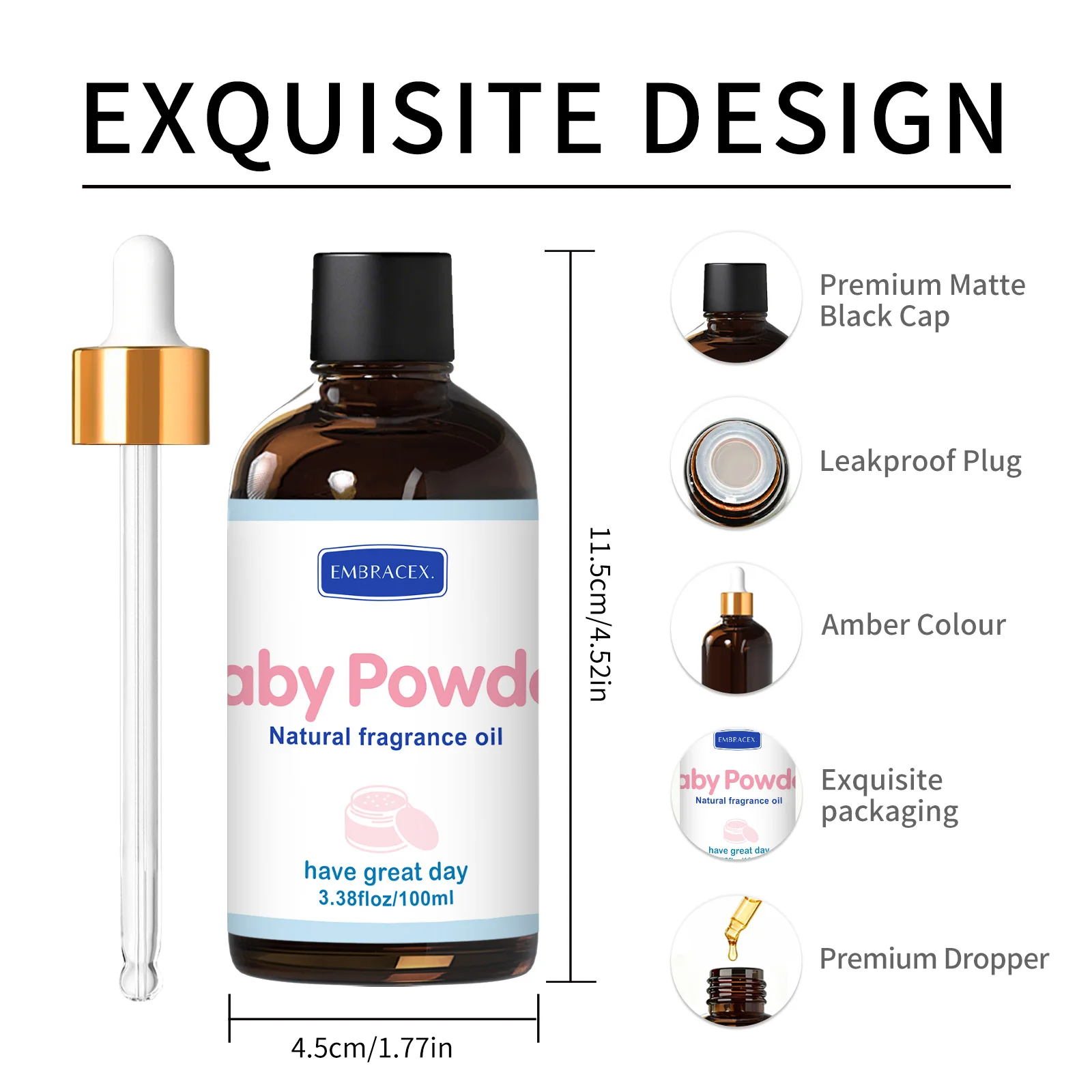 100ml Baby Powder Fragrance Oils Car Air Freshener Oil For Diffusers, DIY Projects, Warm Scent Candle Making, Gift for Friends