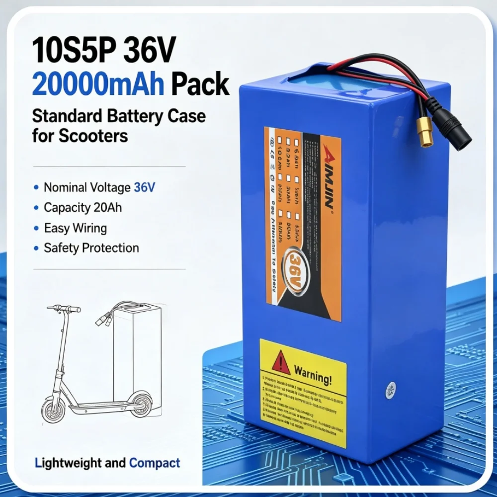 10S5P 36V 20Ah Lithium Ion Battery Pack With Built-in BMS 1000W Motor for Electric Scooter Electric Battery Electric Tricycle