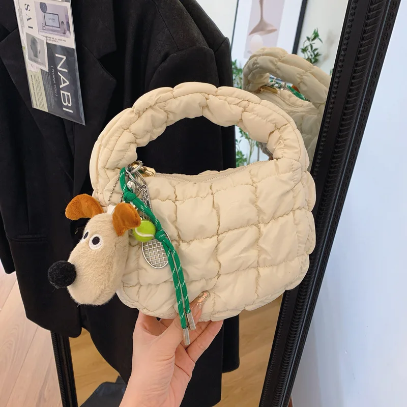 

​2025 Autumn Pastel Cloud Bucket Bag - Pleated Adjustable Shoulder Purse, Mini Vegan Leather Crossbody & Candy Chic for Women​