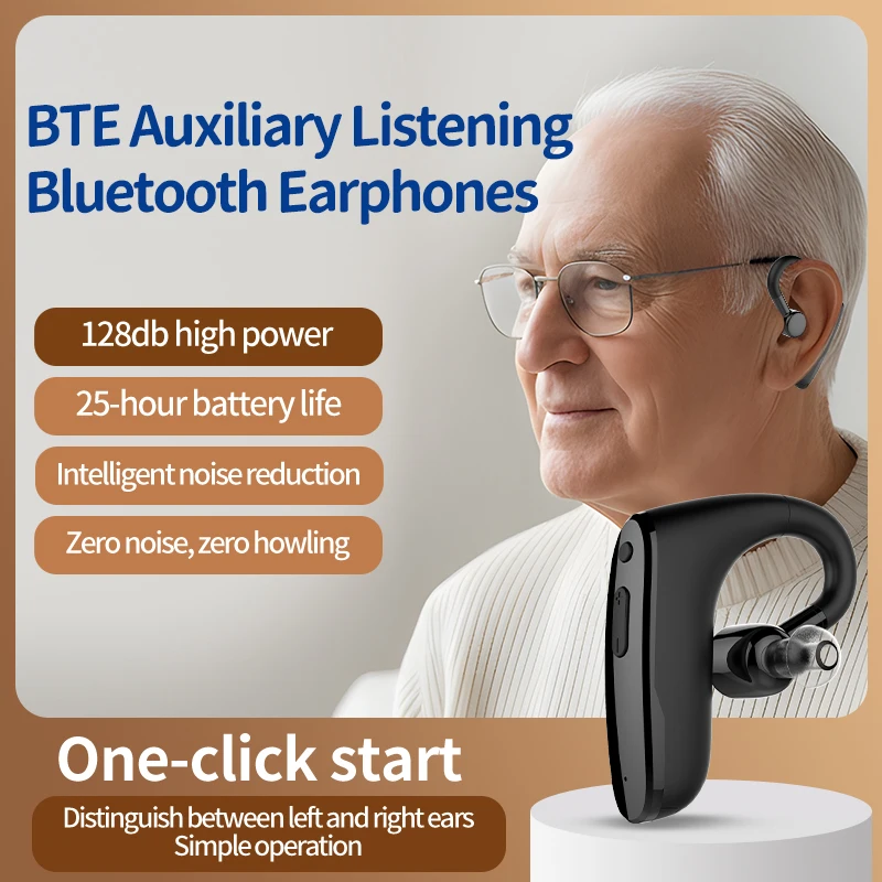 

Advanced Single-ear Rechargeable Earhook Hearing Aid Earphone Noise Reduction Sound Amplifier Earbud Listening Gear Elderly Gift