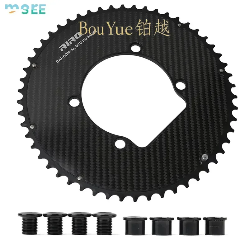 Lightweight Carbon Fiber Bicycle Chainring 110mm BCD Double Disc Sprocket for BMX Folding Road Bike Crankset Replacement