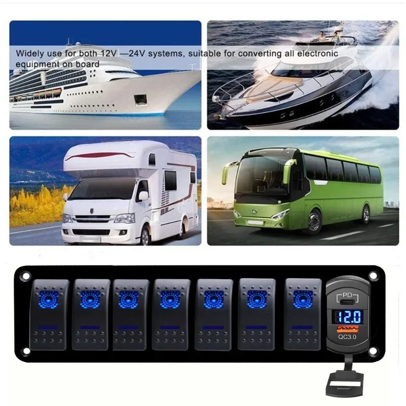 

8-местная коммутационная панель с управлением питанием, многопортовый зарядный концентратор для автомобиля и автофургона