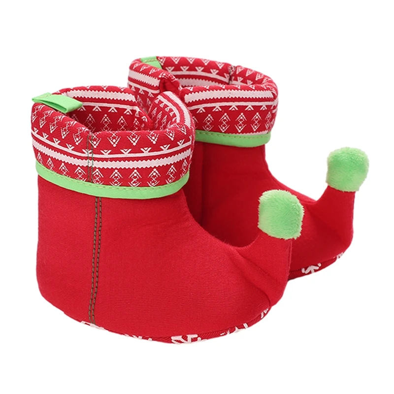 Newborn Infant Winter Snow Boots Christmas Cartoon Patterned Boots Warm Baby First Walker Shoes