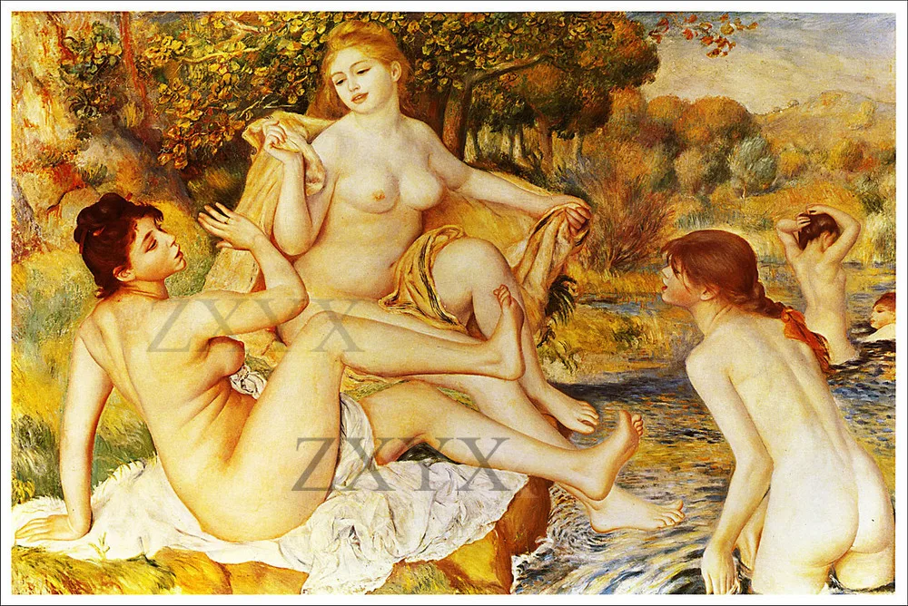 Artist Pierre Auguste Renoir Poster Print of Painting The Bathers