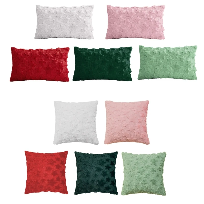 

Двусторонняя меховая наволочка с текстурой символа, моющаяся декоративная подушка для сезонного акцента