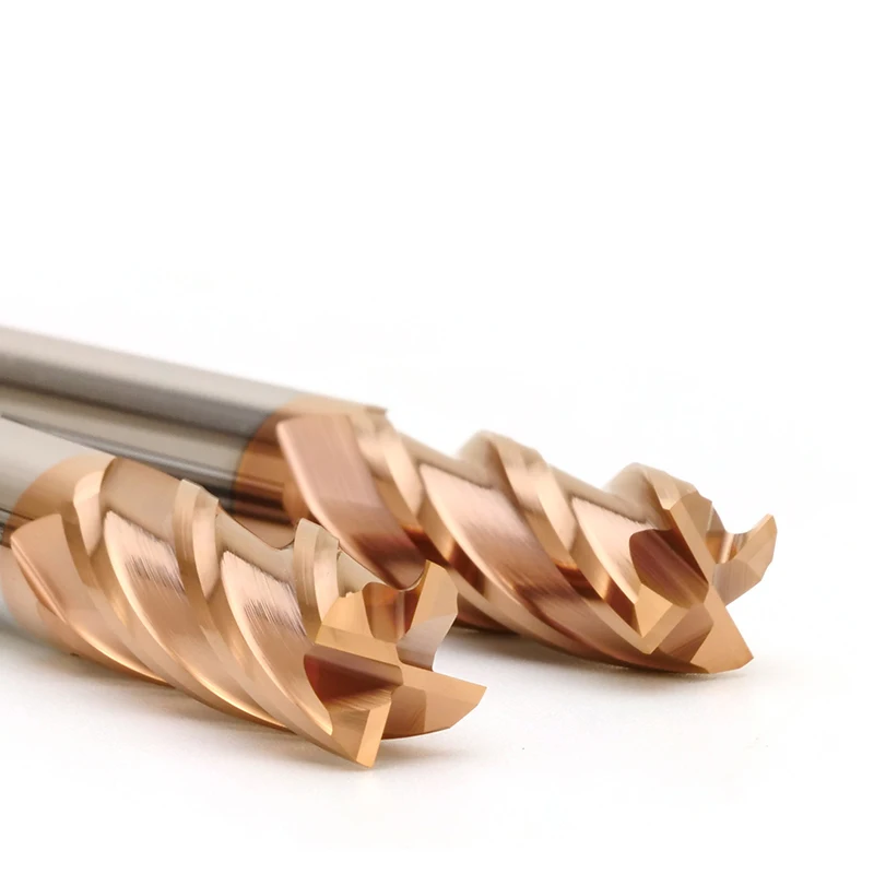 HRC55 4-Flute Nano Coating Flat End Mill Tungsten Steel Carbide Endmills CNC Mechanical Machining lengthen Milling Cutter Tools