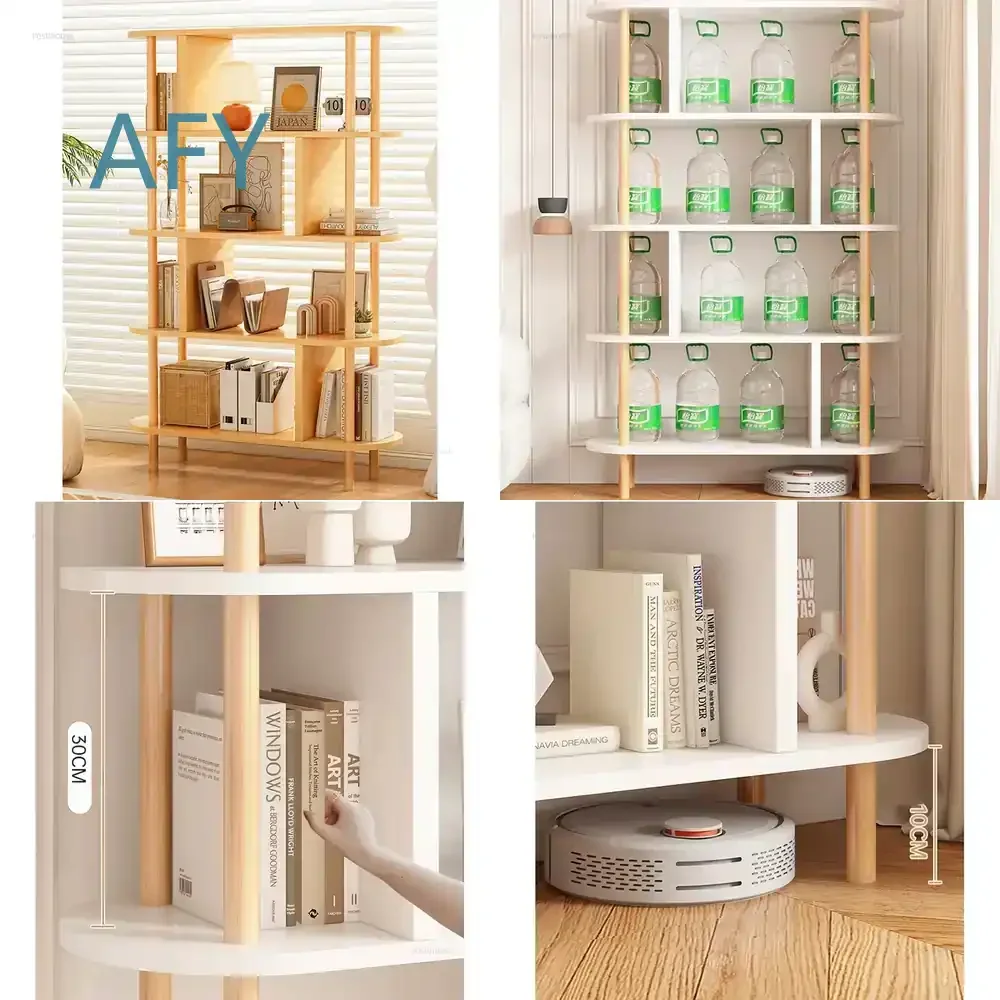 Density Board Modern Bookcase for Study Room Multi-layer Storage Floor Book Shelf Creative Household Bookcases for Living