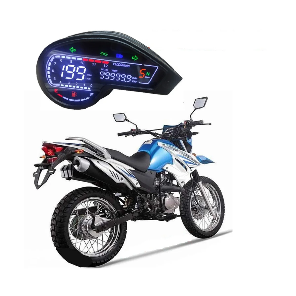 Motorcycle Digital LED Odometer Speedometer Tachometer for NXR150 125 2003-2014 XR150 GY200 Mexico