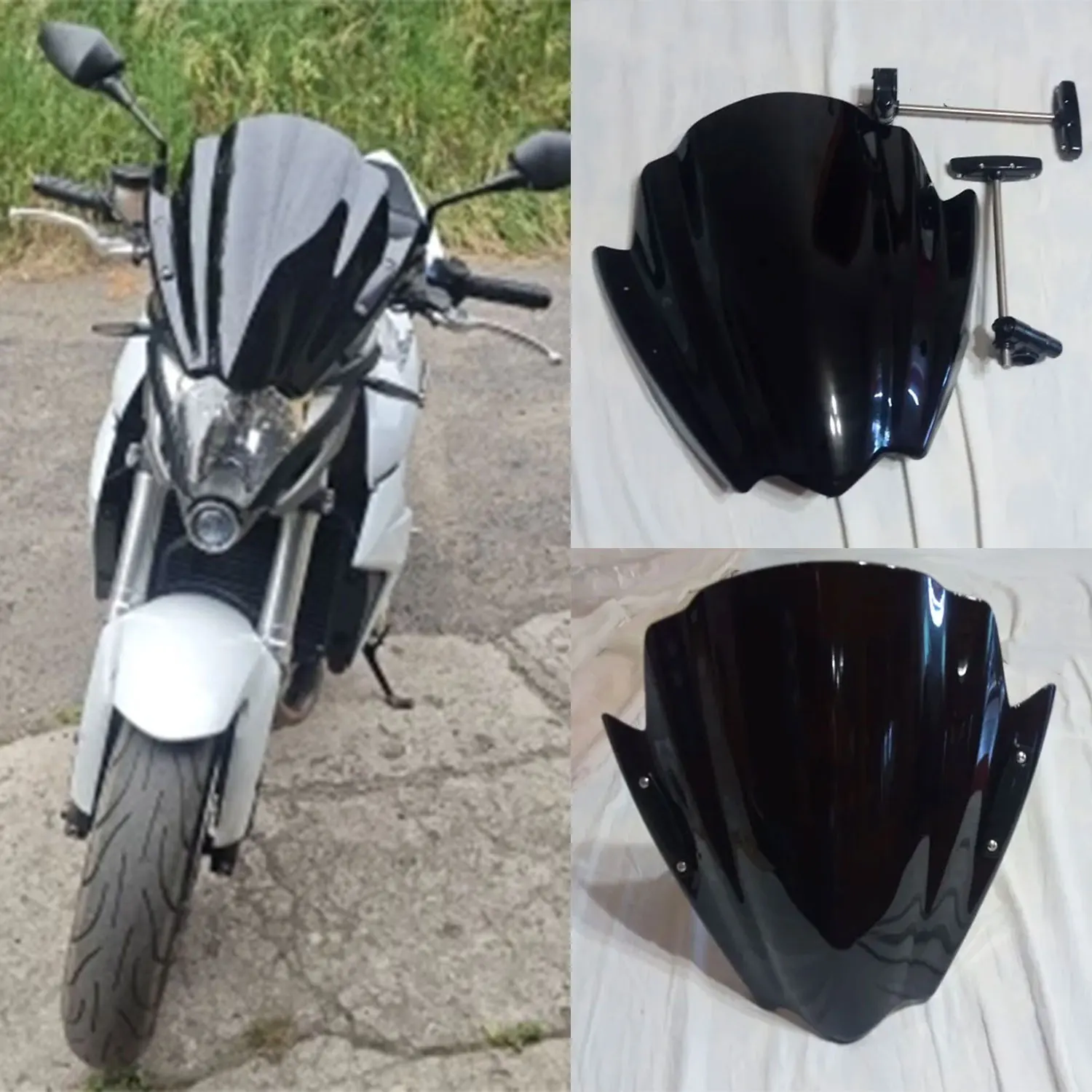 For Yamaha XJ6 Diversion XJ6N 2009 -2014 2015 FZ6 Fazer S2 2004 -2009 Windshield Double Bubble Windscreen Screen Wind Deflectors