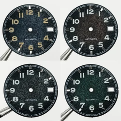 Nh35 29mm Sterile Black Watch Dial Green Luminous Watch Faces for NH35/4R/7S Movement Replacement Parts